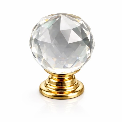 Gałka meblowa kryształ złota